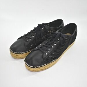 Marc Fisher Womens Macey Platform Espadrille‎ Sneakers Size 11 Black Mesh Goth